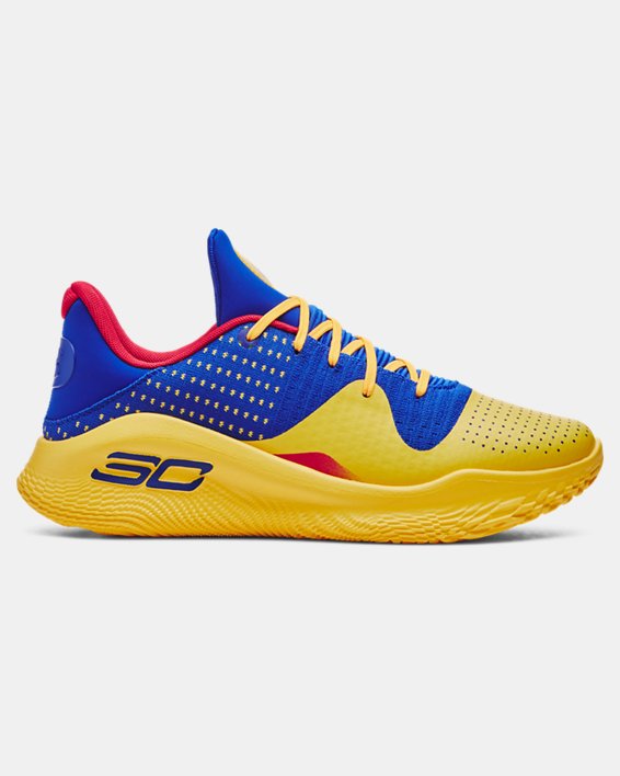 Unisex Curry 4 Low FloTro Basketball Shoes in Blue image number 0